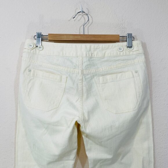 Daughters of the Liberation Anthropologie Size 6 Ivory Cropped Jeans - Picture 5 of 9